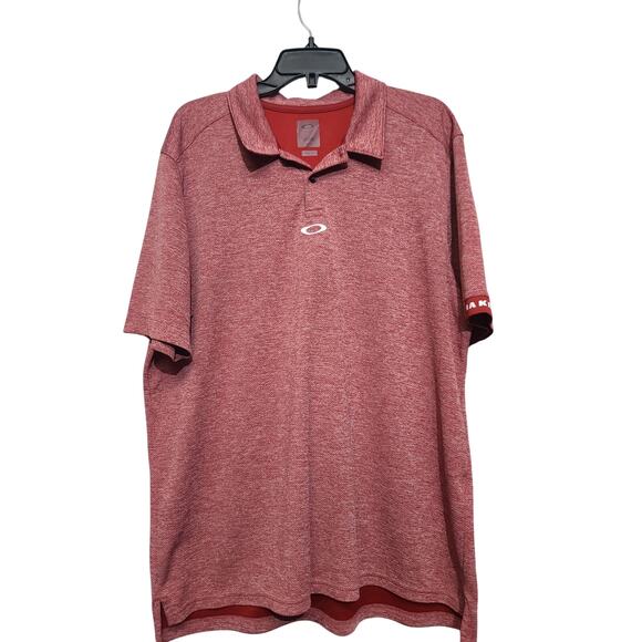 Oakley Golf Red Aero Ellipse Polo Regular Fit Size XXL - Picture 2 of 4